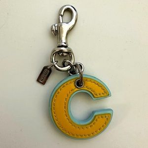 Coach C Keychain (Yellow/Blue)